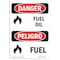 Signmission Safety Sign, OSHA Danger, 10" Height, Fuel Oil, Bilingual Spanish OS-DS-D-710-VS-1268 - alternate 1